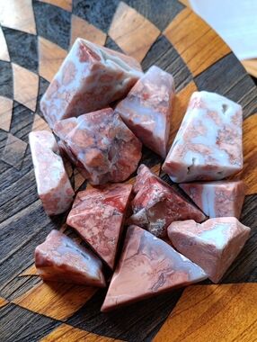 Polished Pink Agate / Cotton Candy Agate Freeform Lot (11)